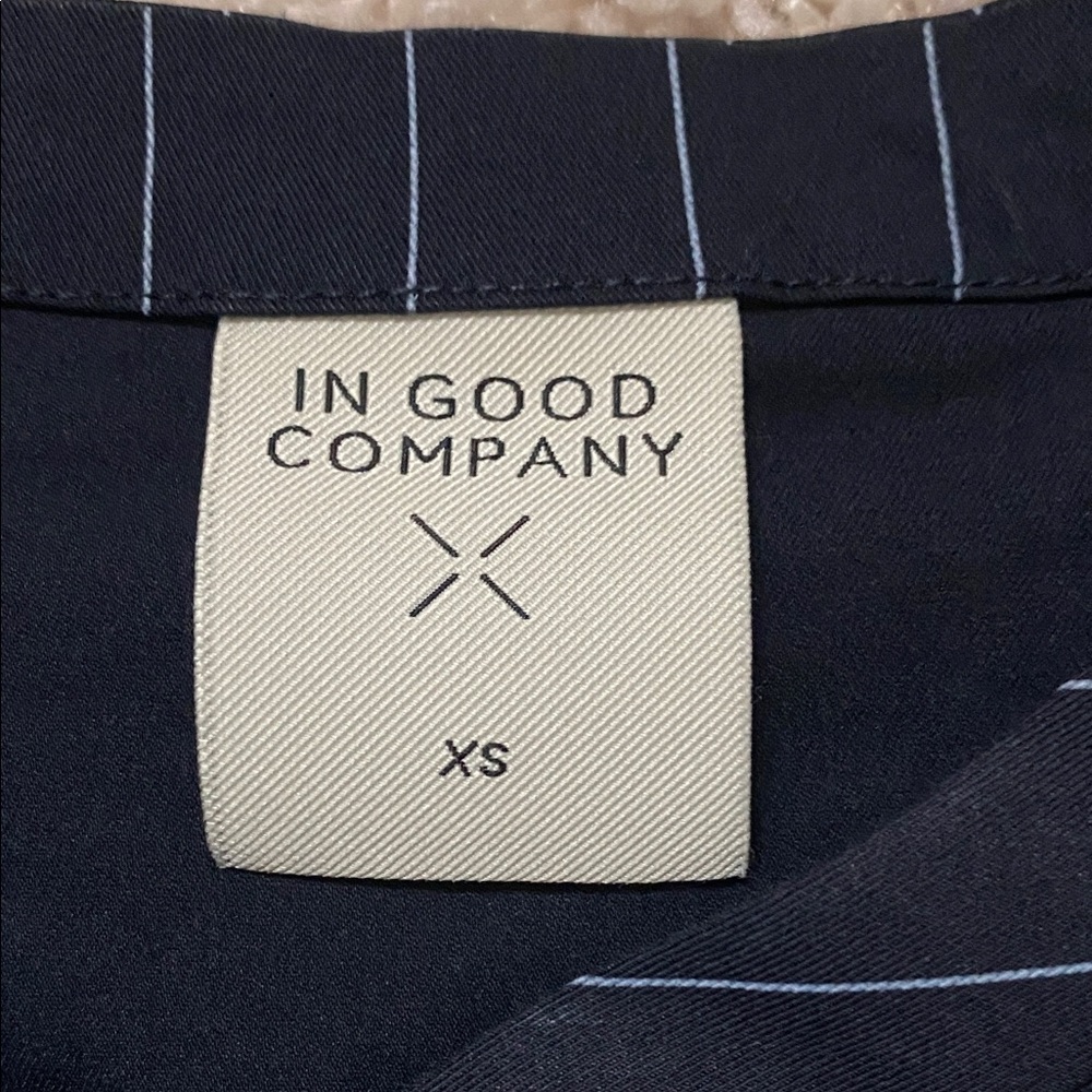 Navy Pinstripe Sleeveless Blouse - Picture 2 of 5